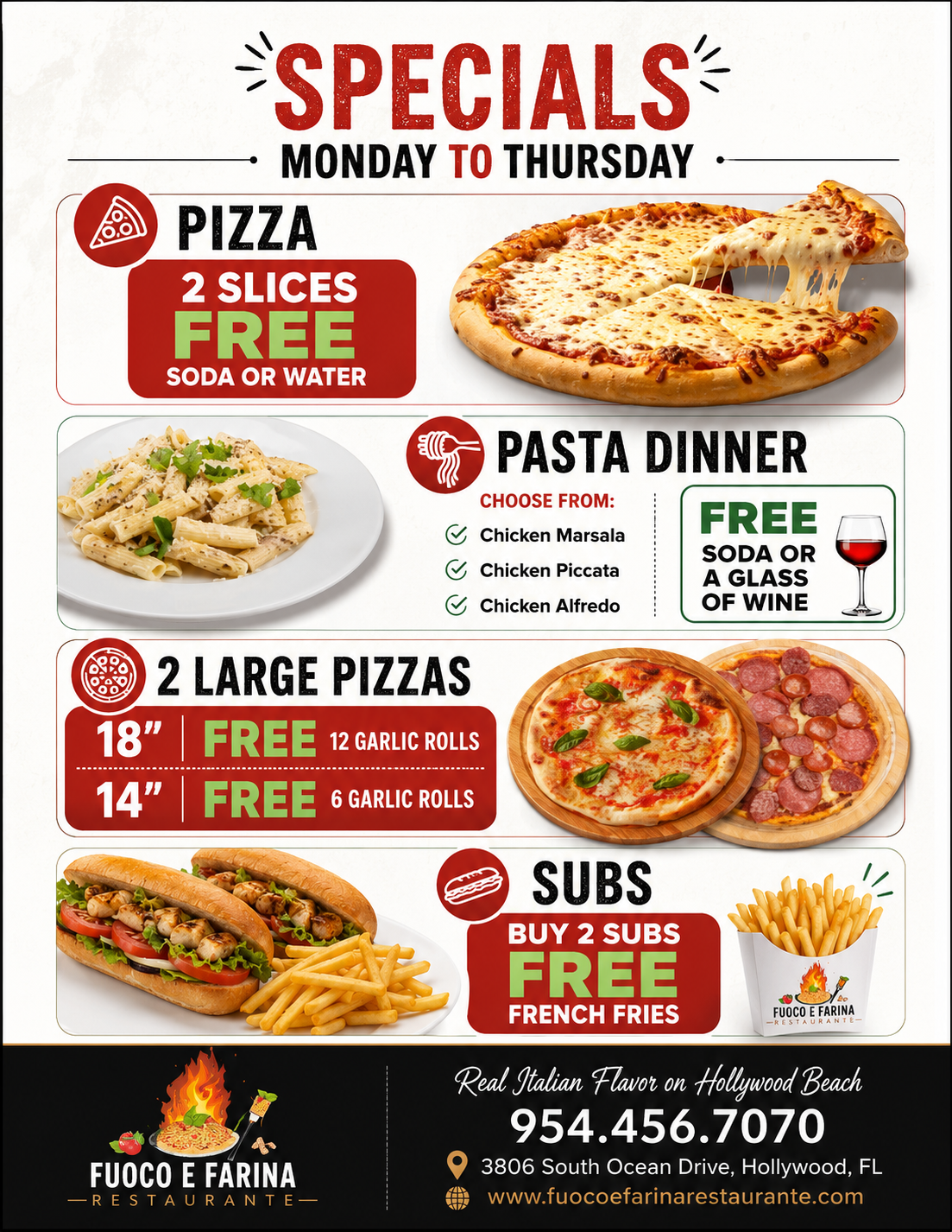 Fuoco e Farina digital specials flyer